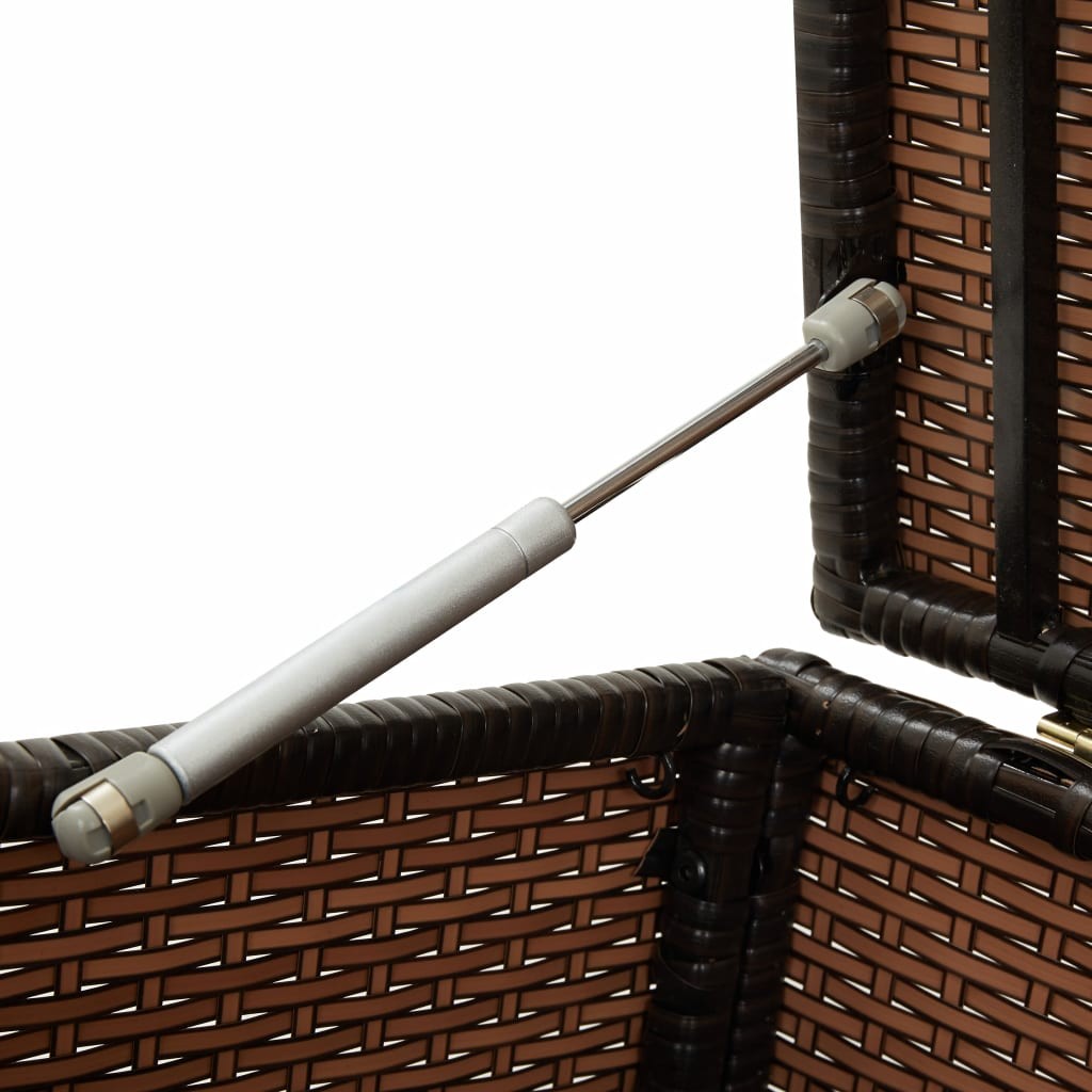 Garden Storage Box Poly Rattan 100x50x50 cm Brown